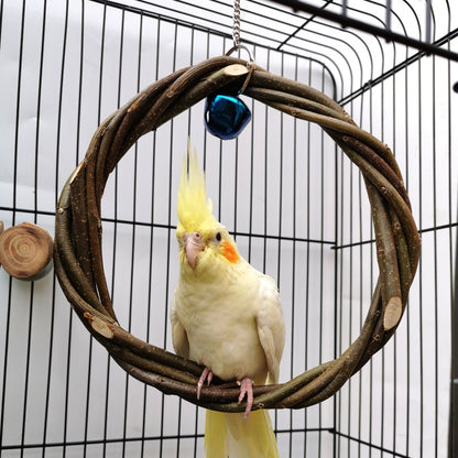 Bird Cage Bird Standing Frame Rattan Ring Chewing Toy Bird Cage