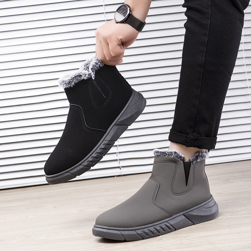 Winter Snow Boots woman V Cutout Shoes With Plush Ankle Boots