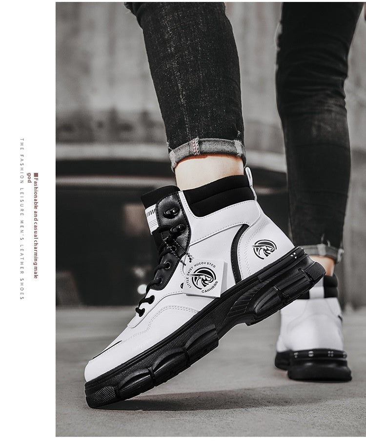 High top Boots Men's Casual Trend High Top British Style Martin Boots
