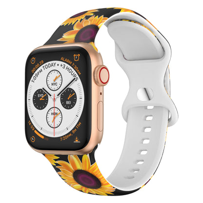 Compatible with Apple, Silicone Strap New Figure 8 Buckle Iwatch6 SE Silicone Printed Strap