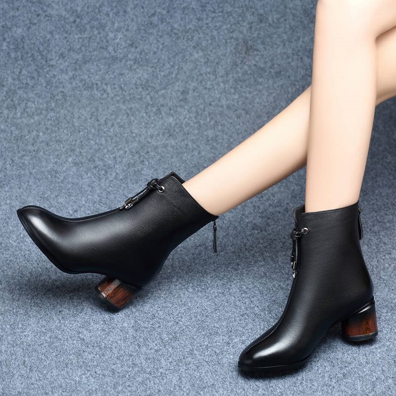 Women's Shoes Boots Women's Winter Padded Mid-heeled Cotton Shoes Women's Shoes Boots