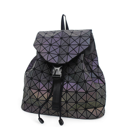 Backpack Geometric Luminous Backpack Student Stitching Fashion