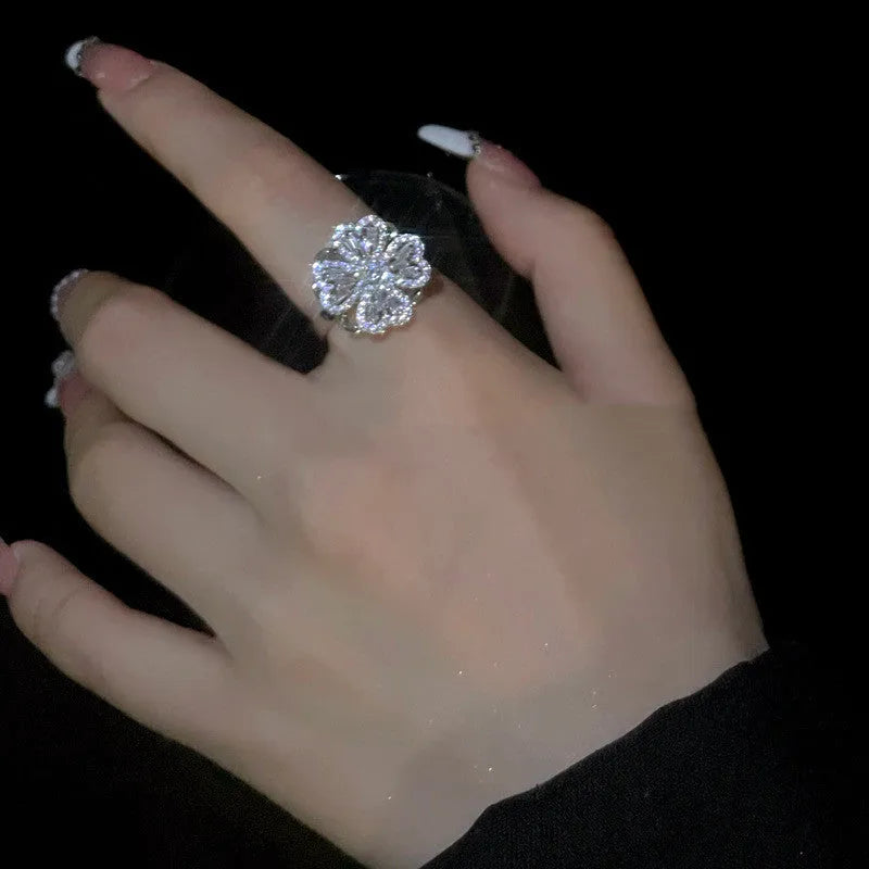 Design Ring Flower Opening Fashion Personality Rotating Niche Design Ring