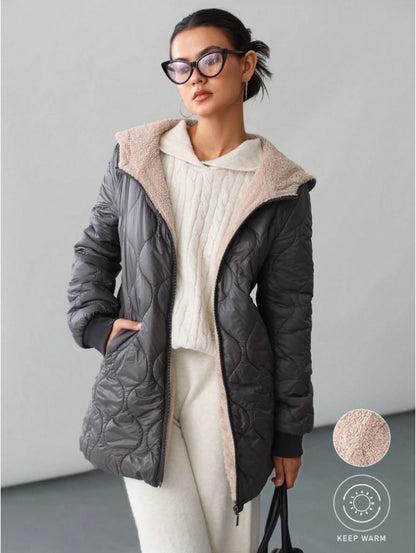 Aveloria Affinna Casual Quilted Loose Hooded Padded Coat Winter