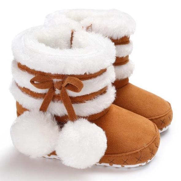 Children Winter Booties Pom Pom Winter Booties