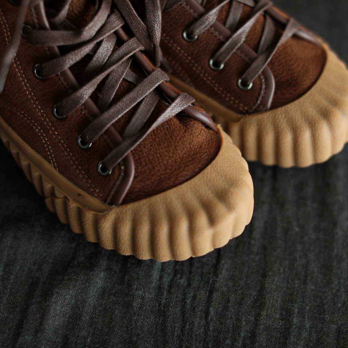 high-top shoes Tendon sole high-top cowhide shoes