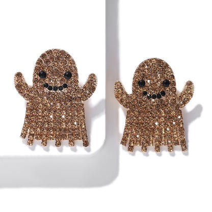 Rhinestone Halloween Funny Earrings