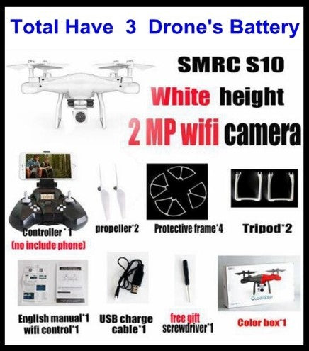 Drone Helicopter UAV  Sales Promotion WiFi 2MP Camera With S10 SMRC FPV Quadcopter Drone Helicopter UAV Micro Remote Control Toy RACER KIT Aircraft