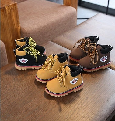 boys boots boys winter shoes Baby cotton shoes autumn and winter new female treasure 1-3 years old 2 warm plus velvet children Martin boots boys winter shoes tide