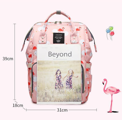 Baby Bag Flamingo Print Backpack Mother and Baby Bag