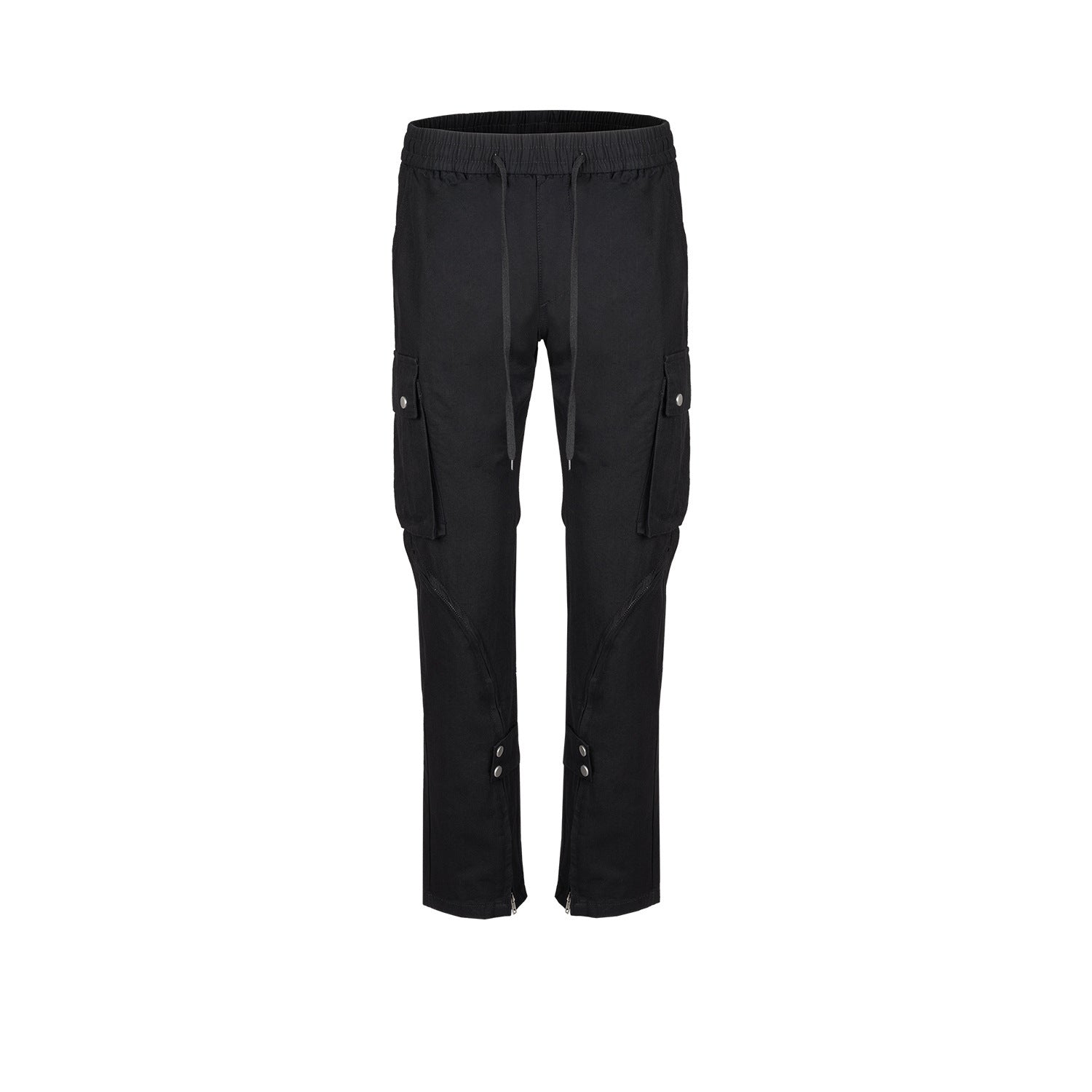 Men's Zip Button Hem Trousers Wide Foot Workwear