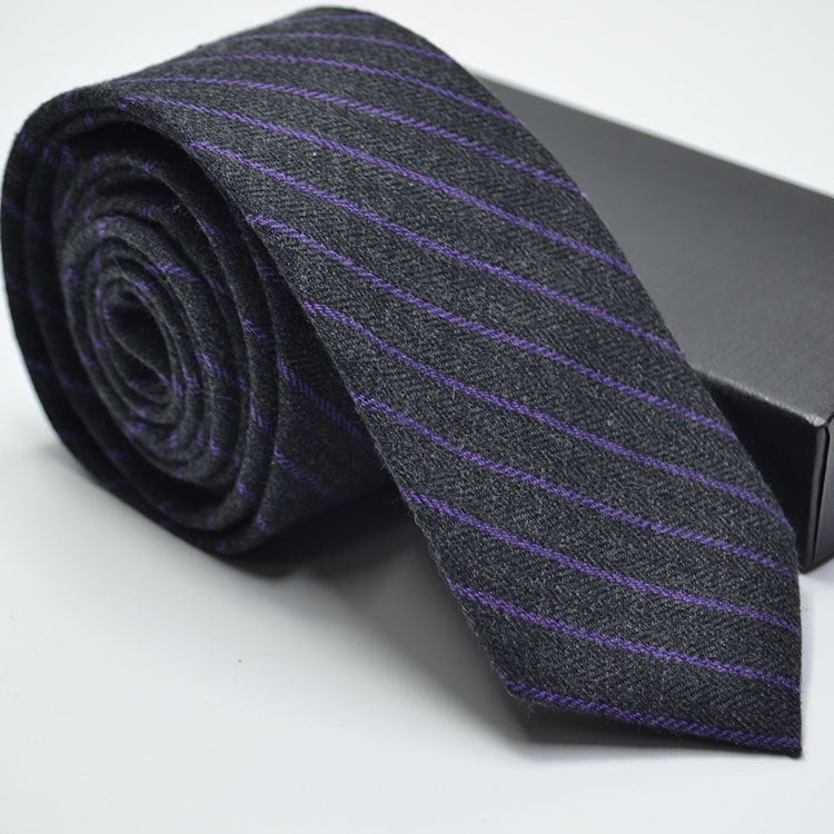 Man tie Wedding dress tie imitation wool plaid striped tie
