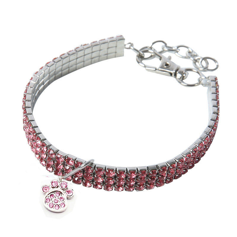 Pet collar crystal elastic necklace