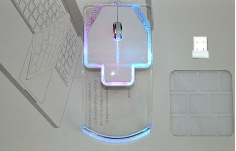 Creative Ultra-thin Transparent 2.4GHz Wireless Optical Luminous Mouse for PC Laptop - sumet.shop