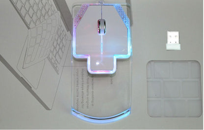 Creative Ultra-thin Transparent 2.4GHz Wireless Optical Luminous Mouse for PC Laptop - sumet.shop