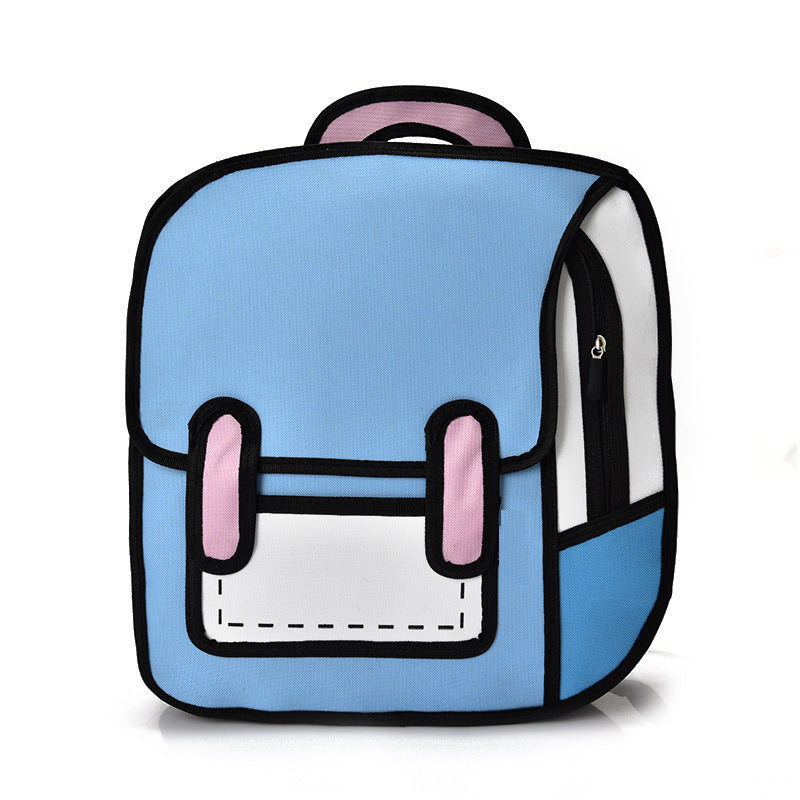 school bag Comic bag 2D3D three-dimensional school bag