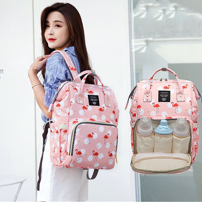 Baby Bag Flamingo Print Backpack Mother and Baby Bag