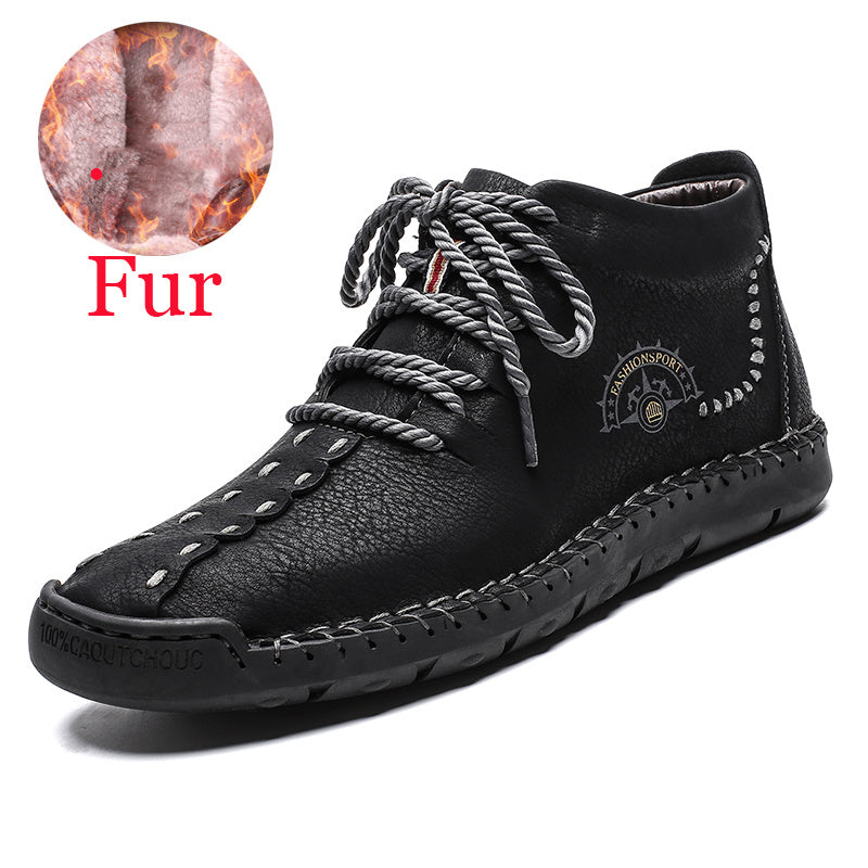 British lazy Boots soft winter men's sports style cotton shoes