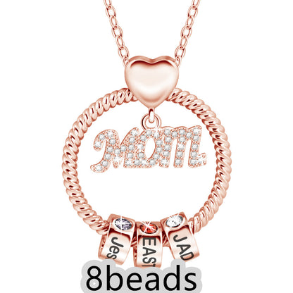 Mother's Day Gift Personalized Circle Pendant with Custom Beads Birthstone Pendant