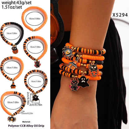 Pumpkin Bracelet Suit European And American Halloween New Skull Pumpkin Bracelet Suit