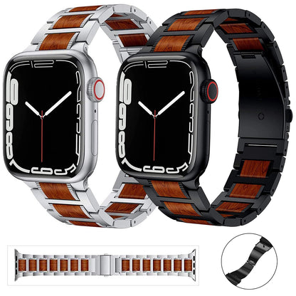 Creative Stainless Steel Sandalwood Watch Strap - sumet.shop