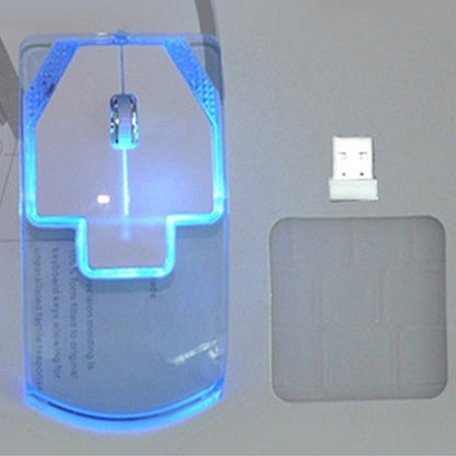 Creative Ultra-thin Transparent 2.4GHz Wireless Optical Luminous Mouse for PC Laptop - sumet.shop