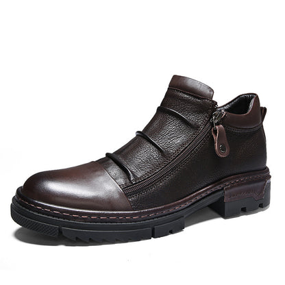 Casual Leather Shoes Men's Real Cowhide All-Match Martin Shoes