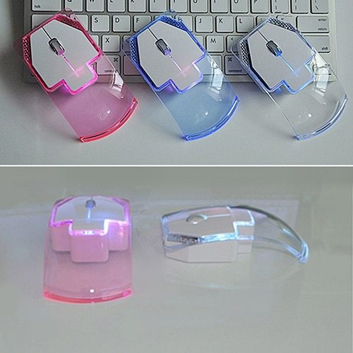 Creative Ultra-thin Transparent 2.4GHz Wireless Optical Luminous Mouse for PC Laptop - sumet.shop