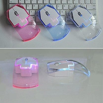 Creative Ultra-thin Transparent 2.4GHz Wireless Optical Luminous Mouse for PC Laptop - sumet.shop