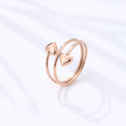 Health Anti-snoring Ring Peach Heart Stainless Steel Magnet Ring Health Anti-snoring Ring