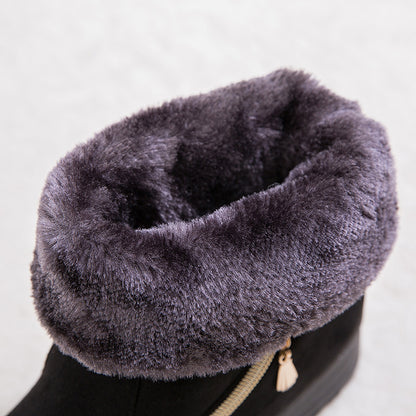 velvet cotton Boots shoes Flat bottom plus velvet cotton shoes