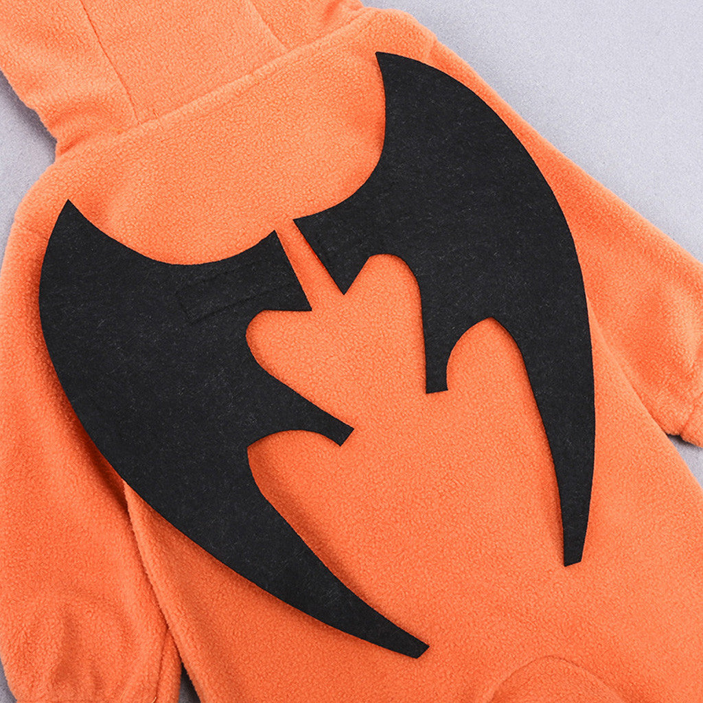 Halloween pumpkin hooded jumpsuit