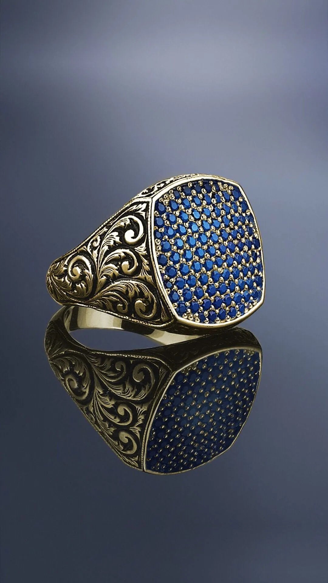 Diamond Nail Ring New Blue Diamond Nail Ring Retro Punk