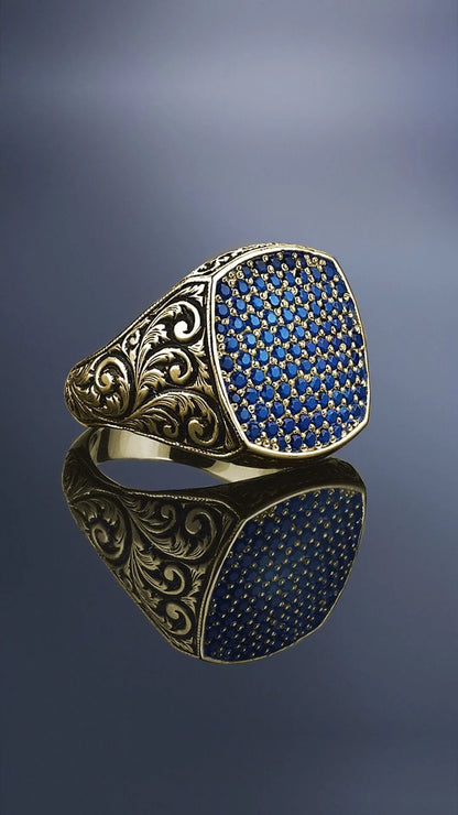 Diamond Nail Ring New Blue Diamond Nail Ring Retro Punk
