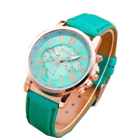 watches, Three eye watches, retro GENEVA, Geneva students, couples, watches, men's belts, quartz trends watches