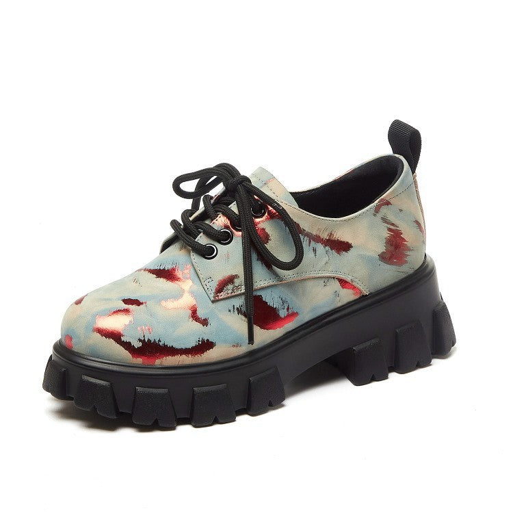 Round Toe Wedge Casual Shoes Camouflage Platform Round Toe Wedge Casual Shoes