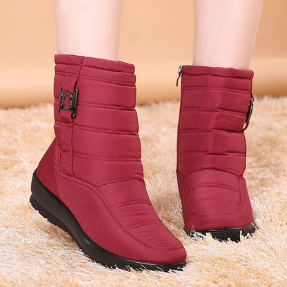 New waterproof flat boots plus size warm snow boots