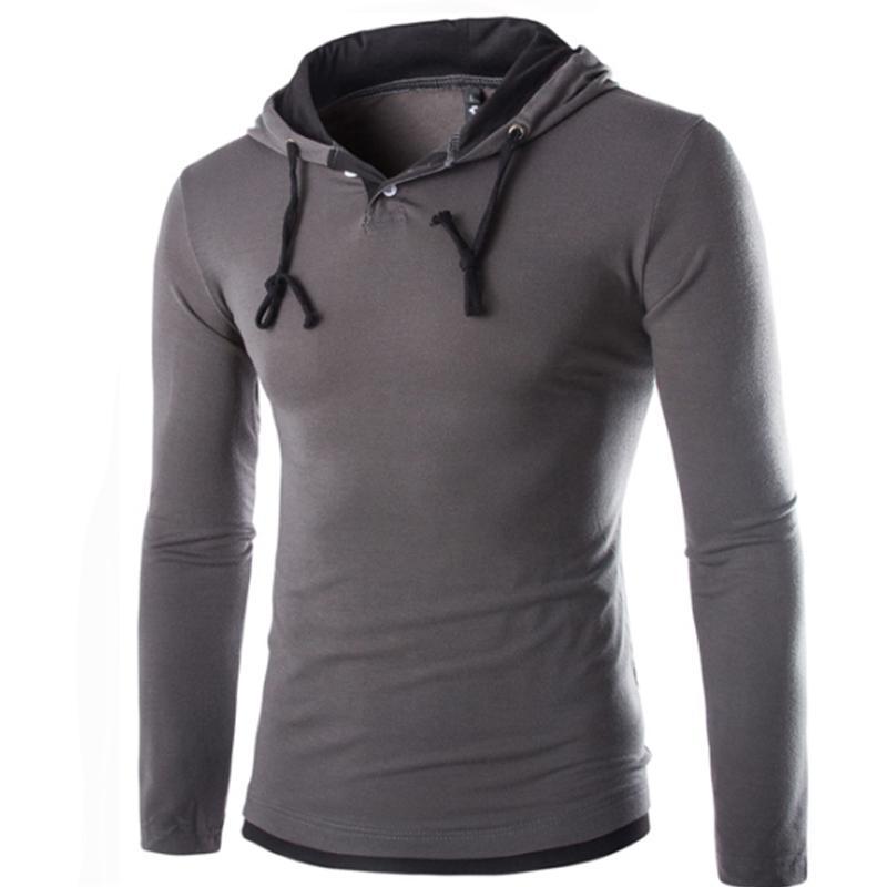 Men Hooded Stitching Tops - sumet.shop