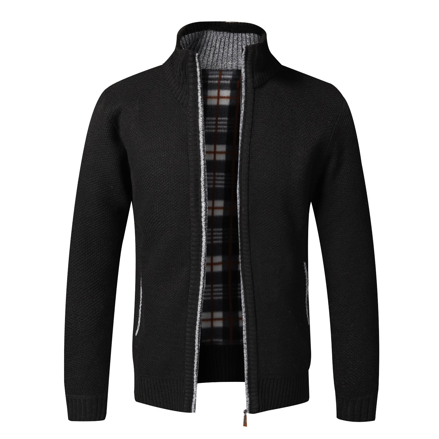 Men's Knitted Coat Cardigan With Plush Coat, Loose And Fat, Large