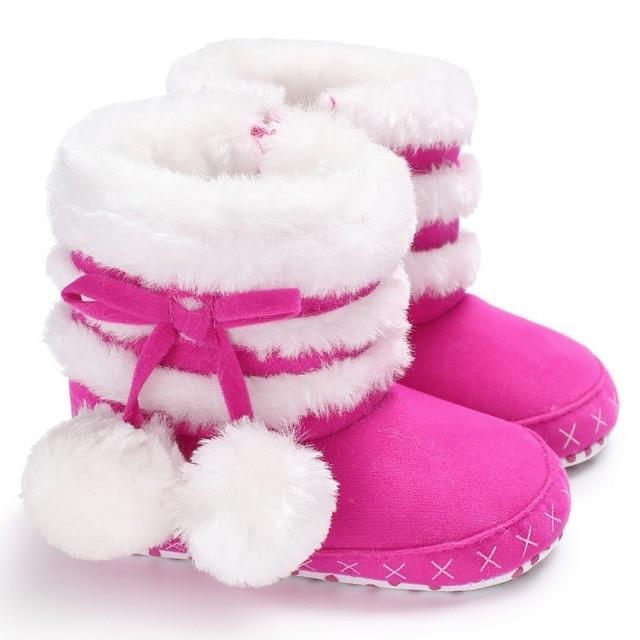 Children Winter Booties Pom Pom Winter Booties