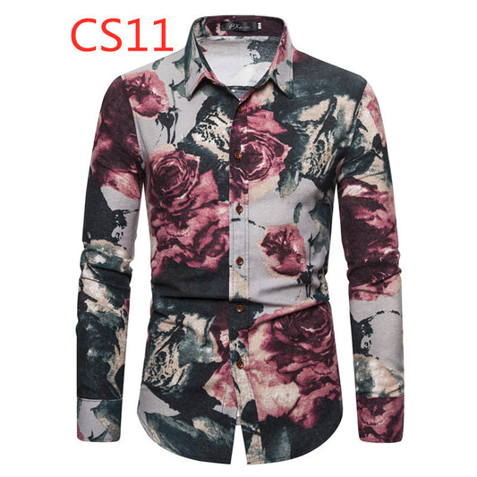 Printed shirt of national flower color of youth