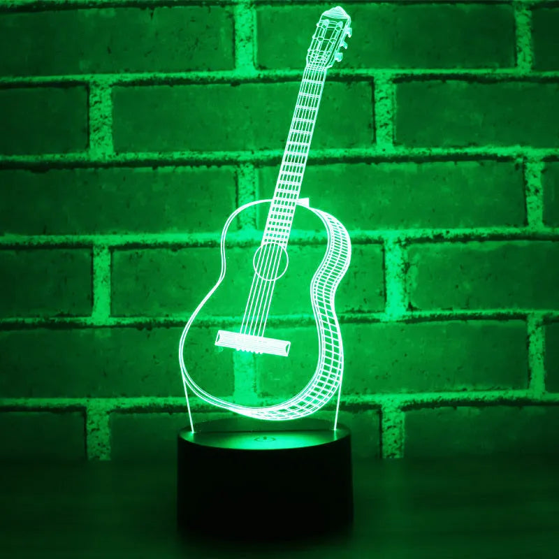 3D night light Guitar colorful 3D night light