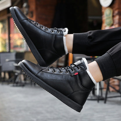 Men's cotton boots plus velvet warm mid-cut shoes men's Martin boots