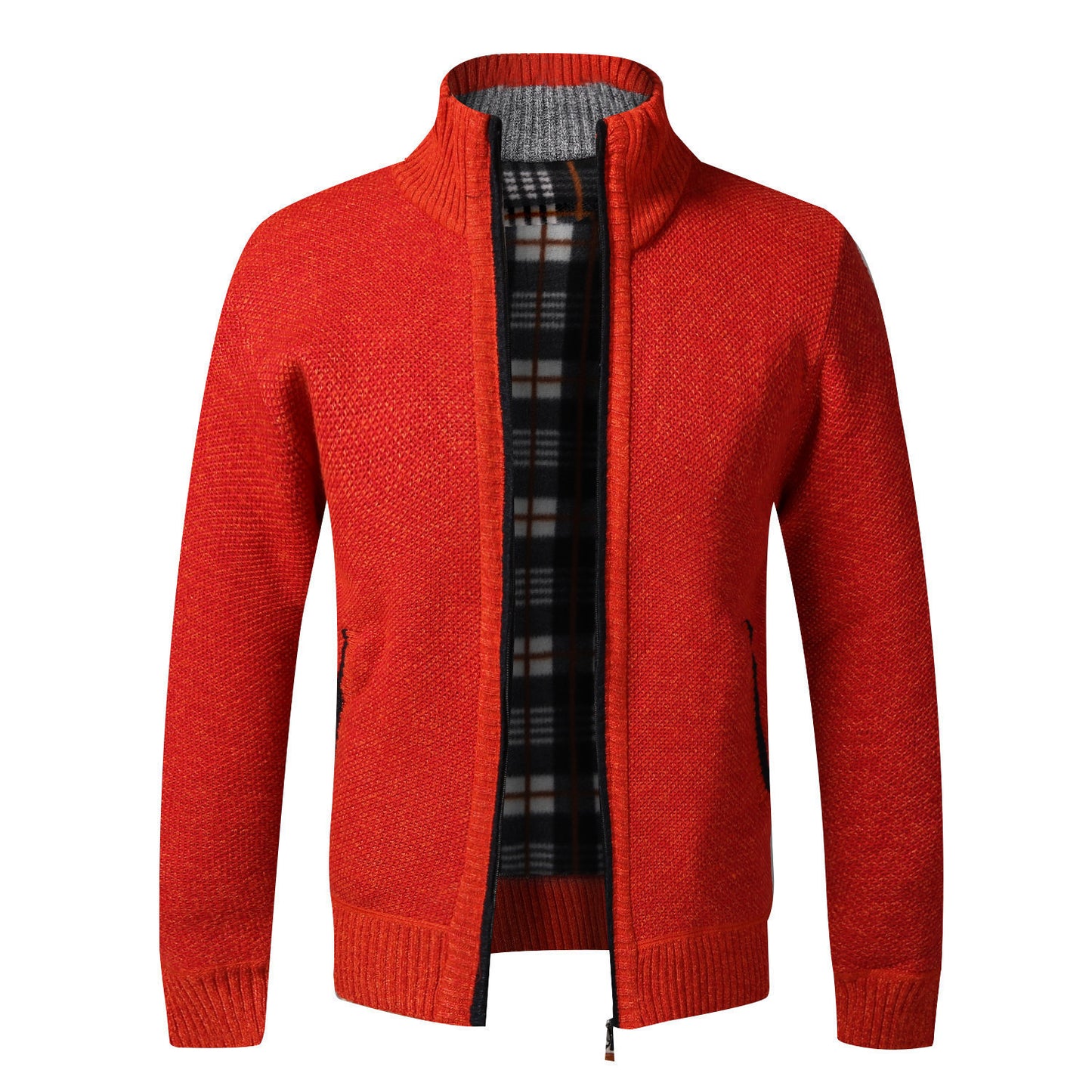 Men's Knitted Coat Cardigan With Plush Coat, Loose And Fat, Large