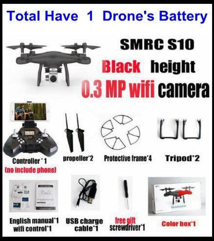 Drone Helicopter UAV  Sales Promotion WiFi 2MP Camera With S10 SMRC FPV Quadcopter Drone Helicopter UAV Micro Remote Control Toy RACER KIT Aircraft