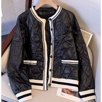 Lightweight White Baseball-style Down Jacket