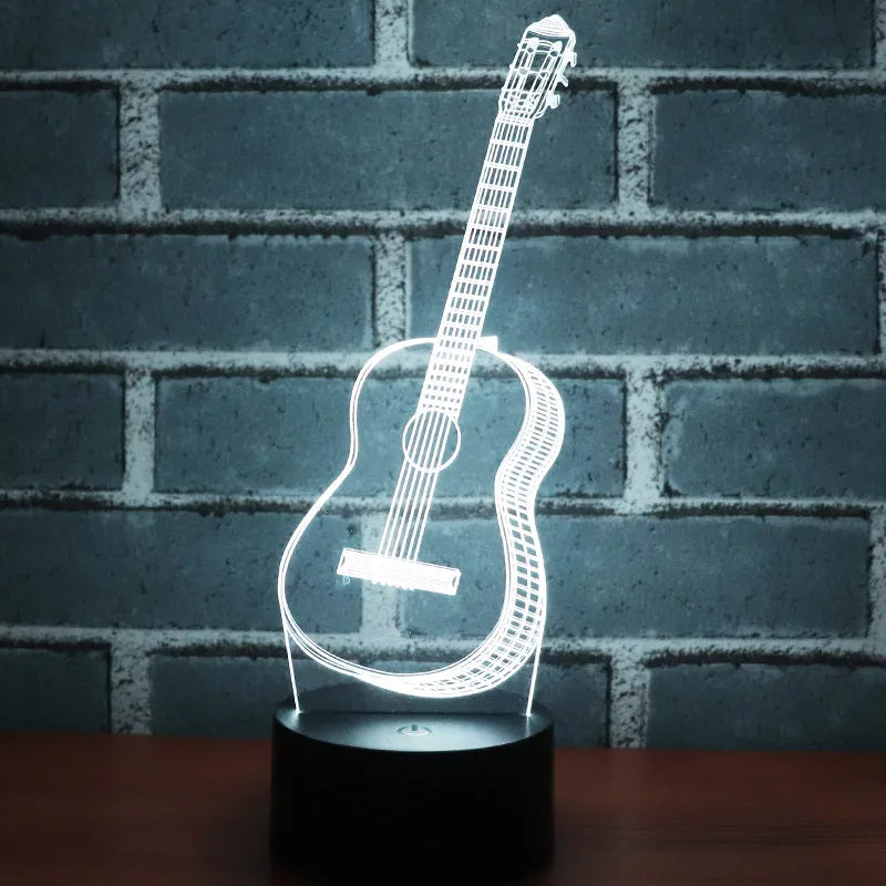 3D night light Guitar colorful 3D night light