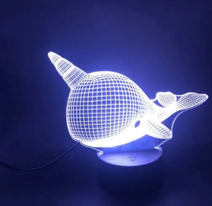 Creative alarm clock base 3D night light cute whale table lamp, Night light lamp, sumet.shop