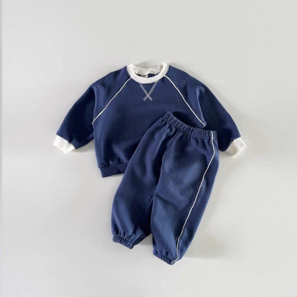 Boys And Girls Sweater Fashion Color Matching Suit