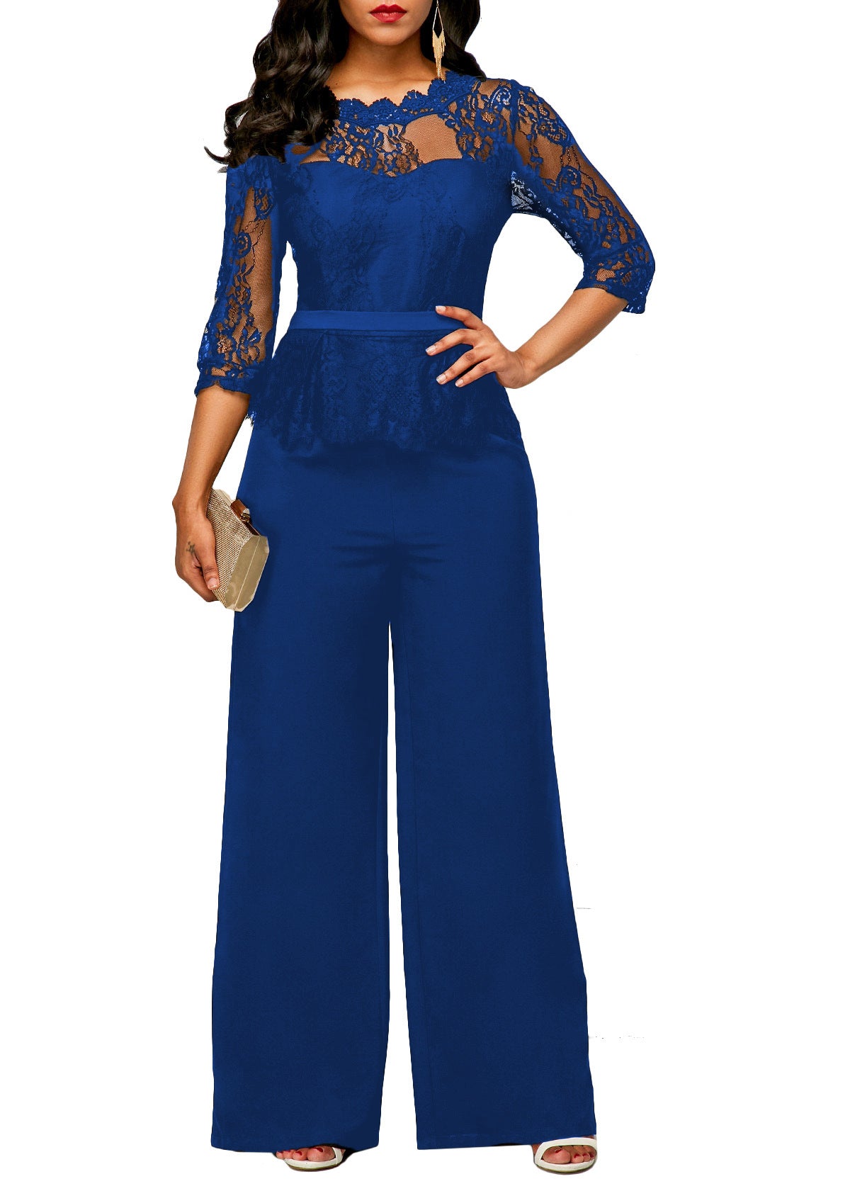 Jumpsuit Straight Women's High Waist Lace Jumpsuit New